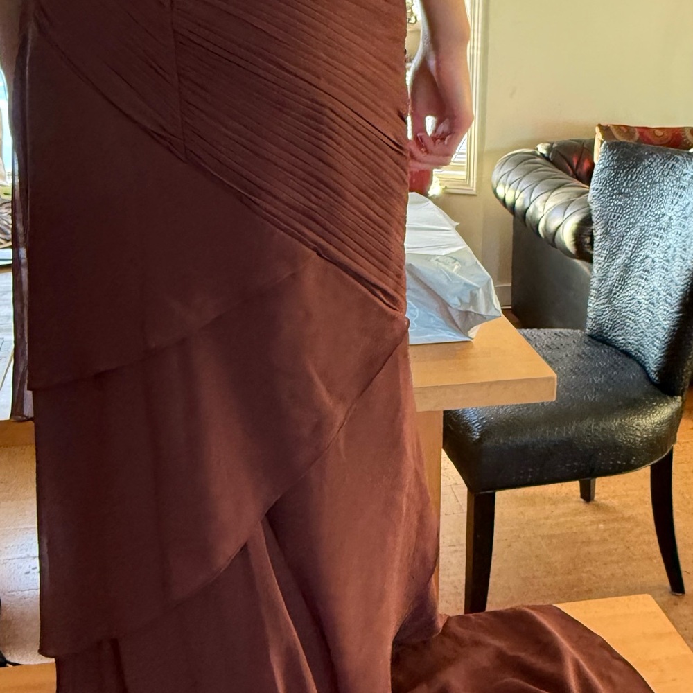 Elegant Brown Evening Gown - Picture 5 of 9